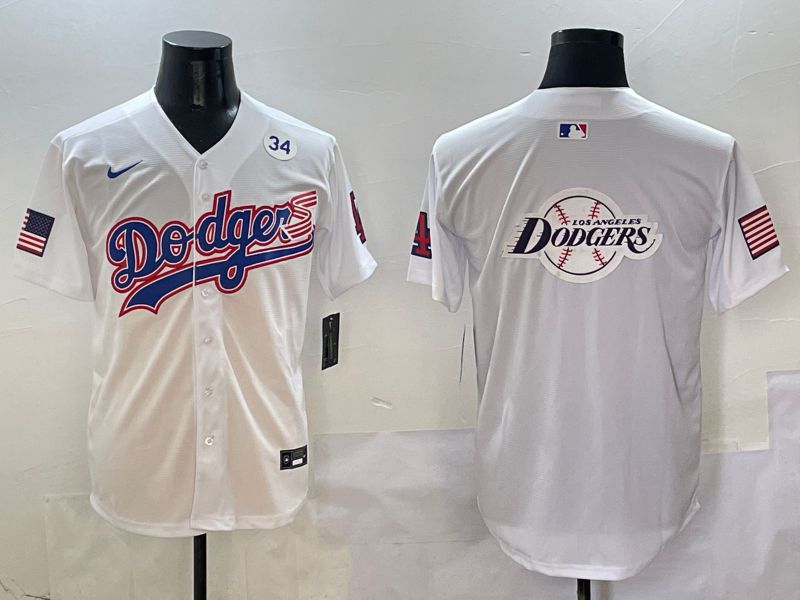 Men Los Angeles Dodgers Blank White national flag second generation joint name Nike 2025 MLB Jersey style 28->los angeles dodgers->MLB Jersey